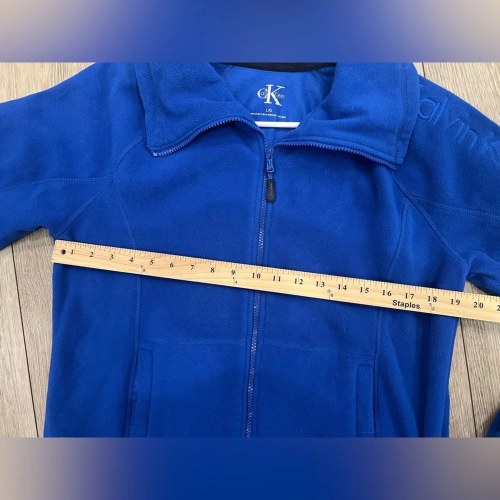 Calvin Klein Large Blue Fleece Women's Jacket - Picture 11 of 11
